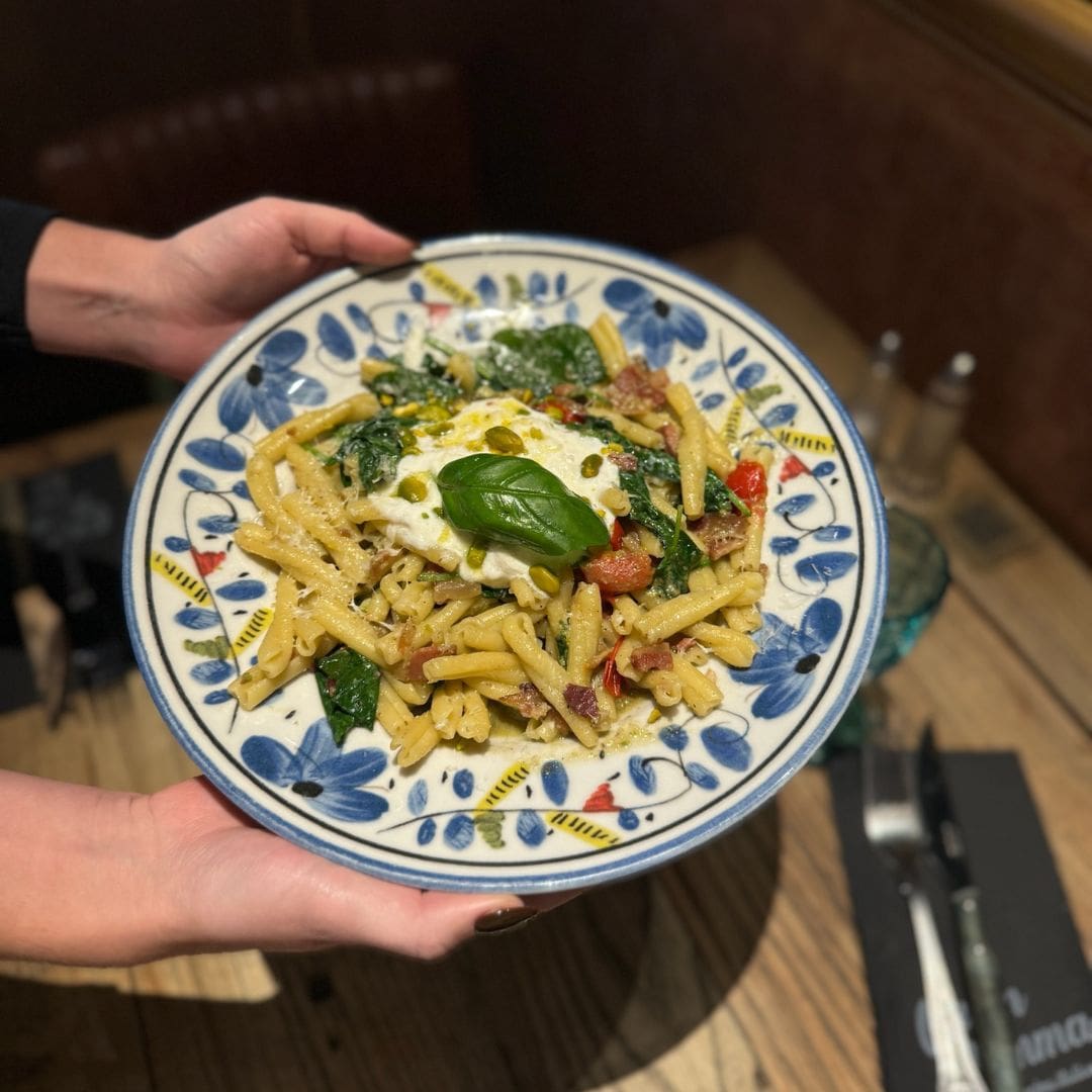 Casarecce à l'italienne servies dans notre restaurant de pâtes à Amnéville